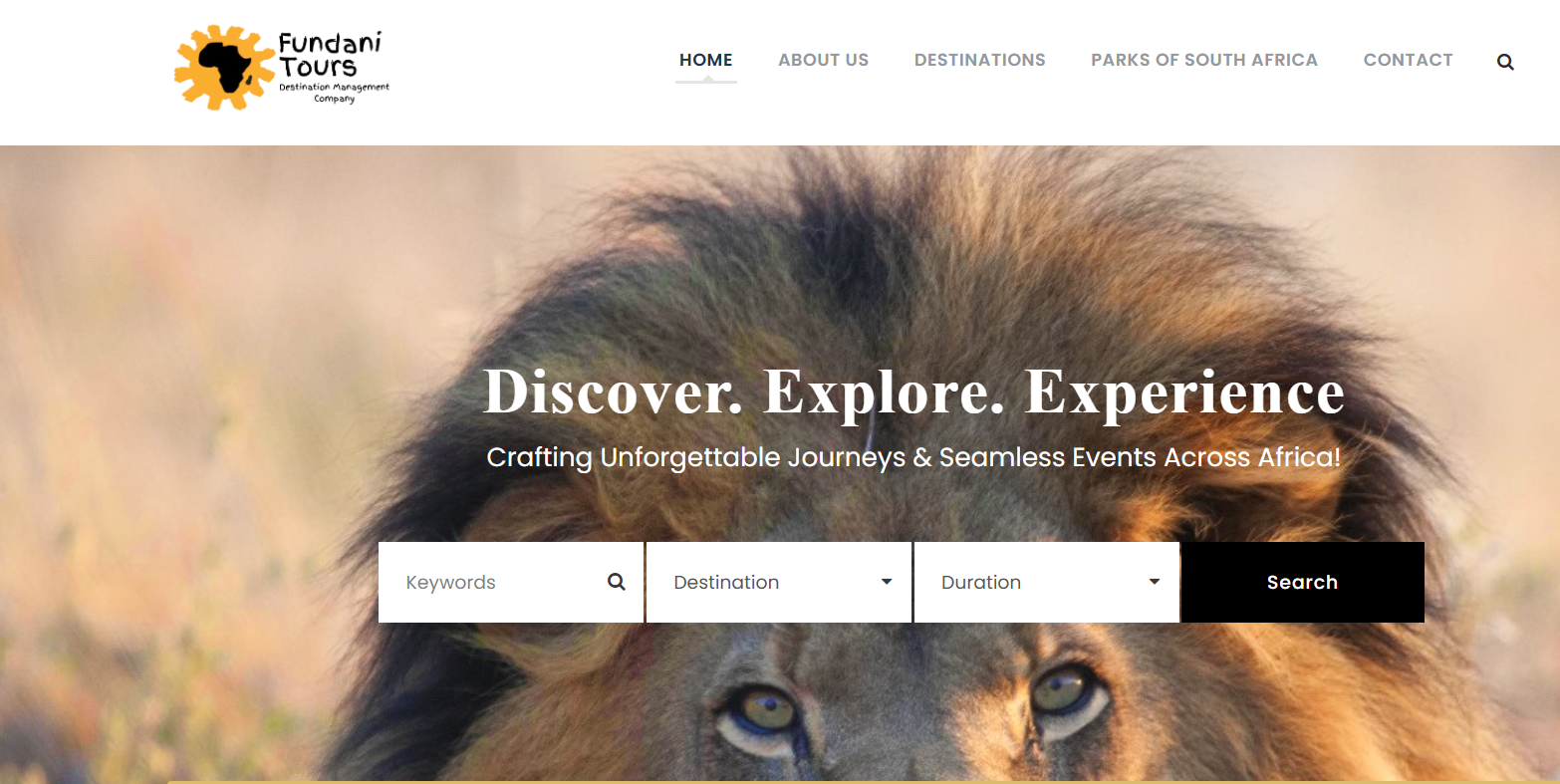Fundani Tours homepage